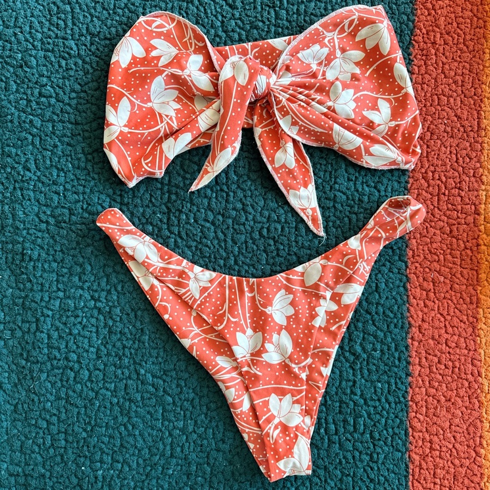 Orange floral Bikini set